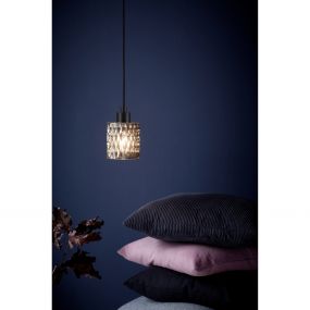 Nordlux Hollywood - hanglamp - Ø 10,8 x 317,7 cm - gerookt glas