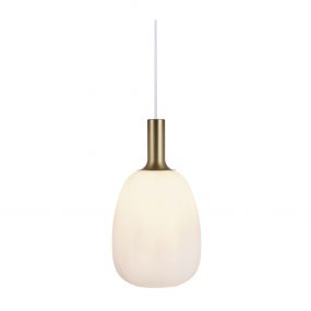 Nordlux Alton - hanglamp - Ø 23 x 343 cm - opaal wit en messing of zwart