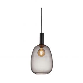 Nordlux Alton - hanglamp - Ø 23 x 343 cm - zwart en gerookt glas