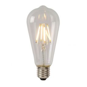 Lucide LED filament lamp - Ø 6,4 x 14,6 cm - E27 - 5W dimbaar - 2700K - transparant