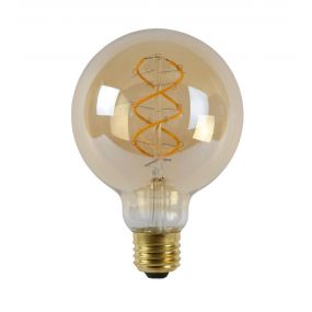 Lucide LED filament lamp - Ø 9,5 x 13,8 cm - E27 - 5W dimbaar - 2200K - amber