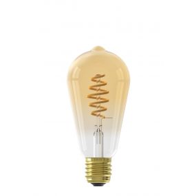 Calex Smart - Rustiek led lamp - Ø 6 x 14,2 cm -  E27 - 7W - dimfunctie en instelbare lichtkleur via app - 1800 tot 6500K - amber 