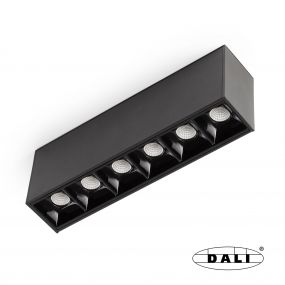 Faro Neso Point-6 - armatuur voor magnetische rail - 16,4 x 1,3 x 2,2 cm - 8W DALI dimbare LED incl. - 34° lichtbundel - zwart