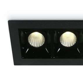 ONE Light Shop Square Boxes - inbouwspot - 106 x 45 mm, 97 x 36 mm inbouwmaat  - 3 x 2W dimbare LED incl. - zwart