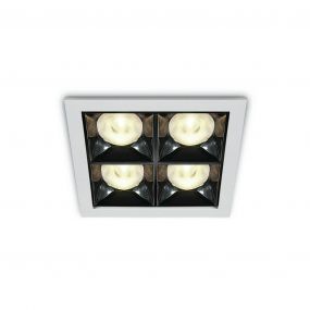 ONE Light Mirror Square Boxes - inbouwspot - 93 x 93 mm, 85 x 85 mm inbouwmaat  - 16W LED incl. - wit