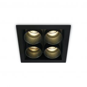 ONE Light Dark Light Tubes - inbouwspot - 77 x 77 mm, 68 x 68 mm inbouwmaat  - 10W LED incl. - zwart