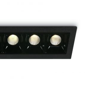 ONE Light Shop Square Boxes - inbouwspot - 146 x 45 mm, 137 x 36 mm inbouwmaat - 5 x 2W dimbare LED incl. - zwart
