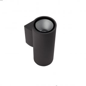 Projectlight Borat - buiten wandverlichting - 9 x 13,2 x 22 cm - 2 x 6W LED incl. - IP65 - donker grijs