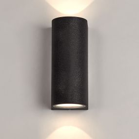 Projectlight Derl - buiten wandverlichting - 7,4 x 6,6 x 15 cm - 2 x 3W LED incl. - IP65 - donker grijs