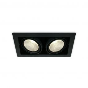 ONE Light COB Box Type Shop -  inbouwspot - 350 x 185 mm, 320 x 160 mm inbouwmaat - 2 x 30W LED incl. - zwart - witte lichtkleur