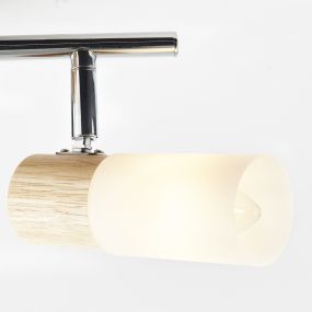 Brilliant Babsan - opbouwspot 2L - 28 x 12 x 18 cm - hout / wit