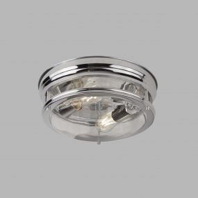 Searchlight Edinburgh - plafondverlichting - Ø 35 x 14,5 cm - IP44 - chroom