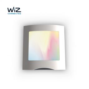 Lutec Farell - buiten wandlamp - 21 x 6 x 22 cm - 14W slimme LED incl. - WiZ - IP44 - grijs en opaal