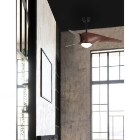 Nova Luce Breeze - plafondventilator met licht en afstandsbediening - Ø 132 x 58 cm - 18W LED incl. - mat zwart en donker bruin