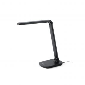 Faro Anouk - bureaulamp met USB - 35 x 13,5 x 40 cm - 8W dimbare LED incl. - mat zwart
