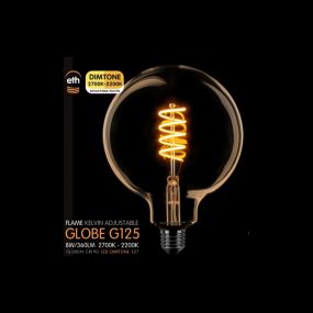 ETH LED Spiral Globe - Ø 12,5 cm - E27 - dimtone - 6W - 2700K tot 2200K - goud