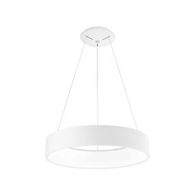 Nova Luce Rando - hanglamp - Ø 60 x 120 cm - 42W LED incl. - witte lichtkleur - mat wit (stockopruiming!)