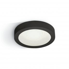 ONE Light LED Plafo Round - plafondverlichting - Ø 24 x 3,9 cm - 16W LED incl. - zwart - warm witte lichtkleur