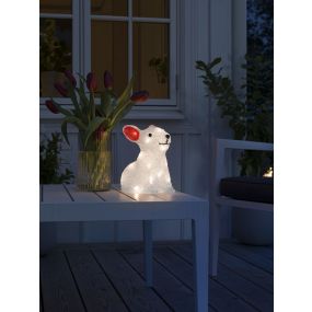 Konstsmide kerstverlichting - konijn op batterijen - 24 x 14,5 x 22 cm - IP44 - transparant