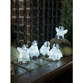 Konstsmide kerstverlichting - baby pinguïns - 12 x 8 x 12,5 cm - IP44 - zwart & wit