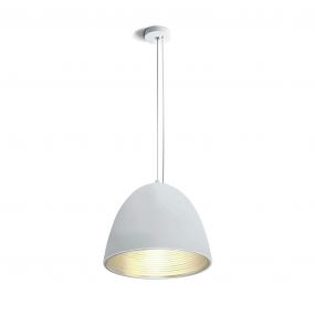 ONE Light Bowl Shade Pendant - hanglamp - Ø 30 x 192 cm - wit en grijs