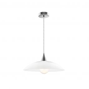 Nova Luce Vicino - hanglamp - Ø 40 x 100 cm - wit en chroom
