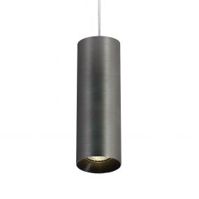 ONE Light Cylinder - hanglamp - Ø 7,5 x 224 cm - metaal grijs