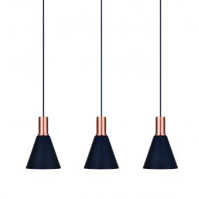 ONE Light E27 Round - hanglamp - Ø 15,3 x 22,8 cm - zwart en koper