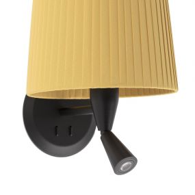 Faro Samba - wandverlichting met schakelaar - 21,5 x 19 x 17,3 cm - 3W LED incl. - geel en zwart
