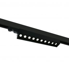 ONE Light Adjustable LED Linear Track Light - rail spot - 3-fase railsysteem - 58 x 6 x 8 cm - 10 x 5W LED incl. - zwart - warm witte lichtkleur