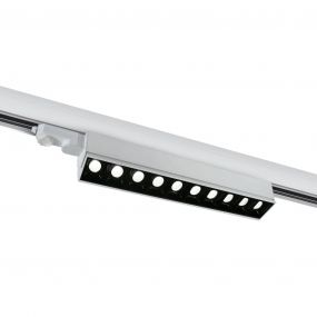 ONE Light Adjustable LED Linear Track Light - rail spot - 3-fase railsysteem - 58 x 6 x 8 cm - 10 x 5W LED incl. - wit - warm witte lichtkleur