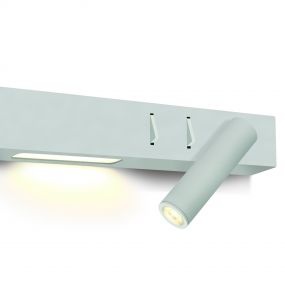 ONE Light Reading Spot – wandspot rechts met schakelaar - 30 x 3,5 x 5 cm - 3W + 6W LED incl. - wit