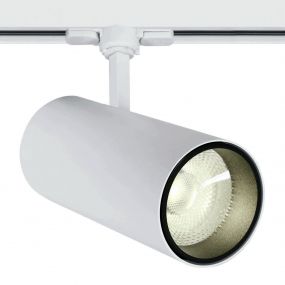 ONE Light COB Cylinder - rail spot met COB LED - 3-fase railsysteem - 3-fase railsysteem - Ø 9 x 20 cm - 30W LED incl. - wit - warm witte lichtkleur
