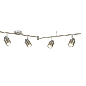 Searchlight Samson - opbouwspot 6L - 180 x 13 x 19,5 cm - 6 x 5W dimbare LED incl. - IP44 - satijn zilver