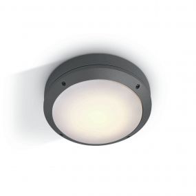 ONE Light Round E27 Outdoor - buiten plafond/wandverlichting - Ø 26,5 x 8,8 cm - IP54 - antraciet