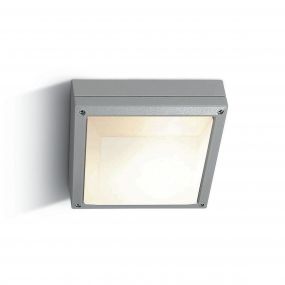 ONE Light Square E27 Outdoor - buiten plafond/wandverlichting - 27 x 27 x 8 cm - IP54 - grijs