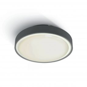 ONE Light LED Plafo Outdoor Round - buiten plafondverlichting - Ø 26 x 7,5 cm - 16W LED incl. - IP65 - antraciet