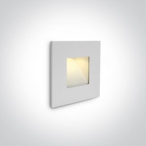 ONE Light Indoor/outdoor Dark Light Wall Recessed - inbouw wandverlichting - 8,5 x 8,5 x 3,2 cm - 1W LED incl. - IP44 - wit