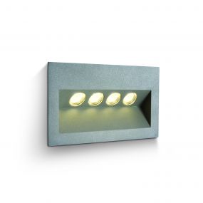 ONE Light - buiten wandverlichting - 18 x 10,5 x 8 cm - 4 x 1W LED incl. - IP65 - grijs