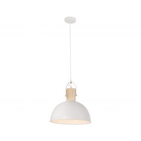 Faro Margot - hanglamp - Ø 41,5 x 20 cm - mat wit en lichtbruin