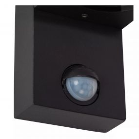 Lucide Zaro - buiten wandlamp met sensor - 7 x 10,4 x 17 cm - IP65 - zwart