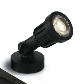 ONE Light LED Garden Spots - grondspot op piek - Ø 5,5 x 15 cm - 5W LED incl. - IP65 - zwart - witte lichtkleur