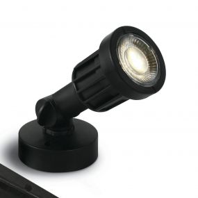 ONE Light LED Garden Spots - grondspot op piek - Ø 5,5 x 15 cm - 5W LED incl. - IP65 - zwart - warm witte lichtkleur
