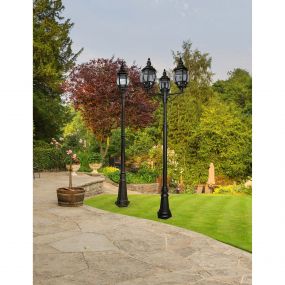 Searchlight Bel Aire - lantaarnpalen - Ø 16 x 220,5 cm - IP23 - zwart