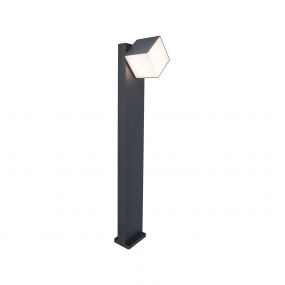 Lutec Cuba - tuinpaal - 23,7 x 11 x 75 cm - 12,2W LED incl. - IP54 - donkergrijs