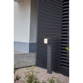 Lutec Cuba - tuinpaal - 23,7 x 11 x 75 cm - 12,2W LED incl. - IP54 - donkergrijs