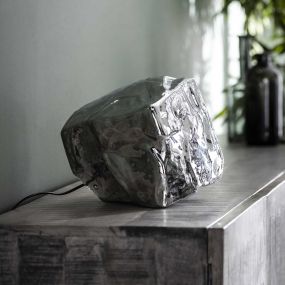 Vico Rock Chrome - tafellamp - Ø 25 x 25 cm - chroom glas