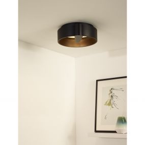 Lucide Miami - plafondverlichting - Ø 30 x 10,5 cm - 12W dimbare LED incl. - zwart
