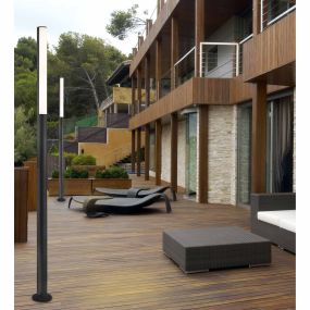 Faro Beret – lantaarnpaal - Ø 6,5 x 180 cm - 16W LED incl. - IP54 - donkergrijs