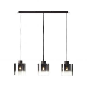 Brilliant Beth - hanglamp - 100 x 20 x 122 cm - koffie en rookglas